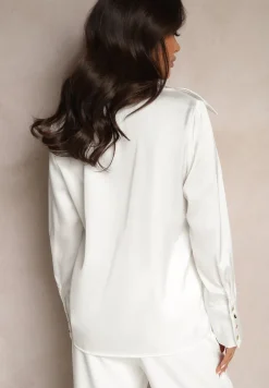 Biała Koszula z Bawełną i Ozdobnymi Guzikami Silwiwi