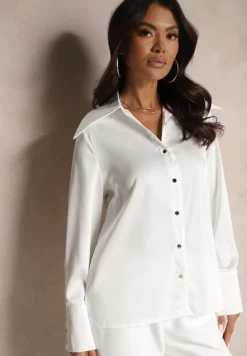 Biała Koszula z Bawełną i Ozdobnymi Guzikami Silwiwi