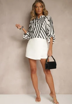 Biała Koszula z Bawełną o Geometrycznym Motywie Amorria