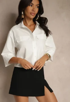 Biała Koszula z Bawełny o Krótkim Kroju Tilossa