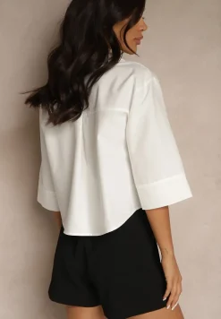 Biała Koszula z Bawełny o Krótkim Kroju Tilossa