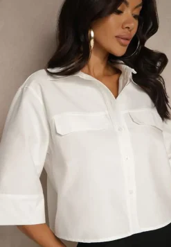 Biała Koszula z Bawełny o Krótkim Kroju Tilossa