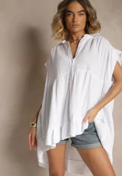 Biała Koszula z Falbanką Novialene