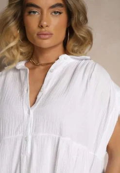 Biała Koszula z Falbanką Novialene