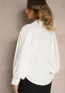 Biała Koszula z Kołnierzem i Szerokimi Mankietami Yanilo