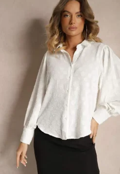 Biała Koszula z Kołnierzem i Szerokimi Mankietami Yanilo