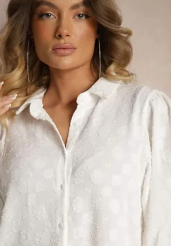 Biała Koszula z Kołnierzem i Szerokimi Mankietami Yanilo