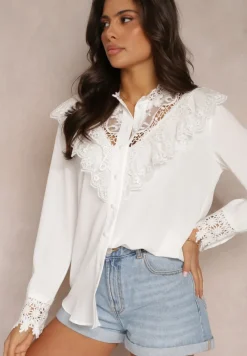 Biała Koszula z Koronką Hassei