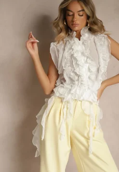 Biała Koszula z Motywem Falban Tilunna