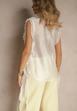 Biała Koszula z Motywem Falban Tilunna