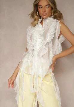 Biała Koszula z Motywem Falban Tilunna