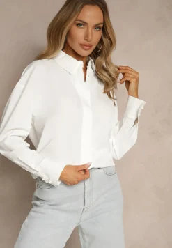 Biała Koszula z Wiskozą w Klasycznym Stylu Lisarila