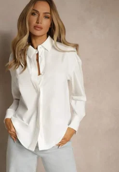 Biała Koszula z Wiskozą w Klasycznym Stylu Lisarila