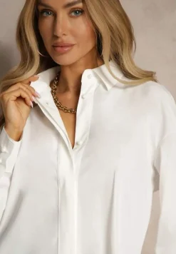 Biała Koszula z Wiskozą w Klasycznym Stylu Lisarila