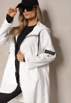 Biała Kurtka Oversize Wiatrówka Ceshela