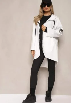 Biała Kurtka Oversize Wiatrówka Ceshela