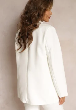 Biała Marynarka Oversize Niezapinana Charme