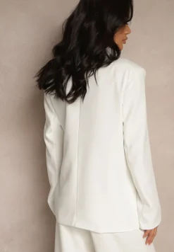 Biała Marynarka Ozdobiona Wiązaniem z Boku Lunorisa