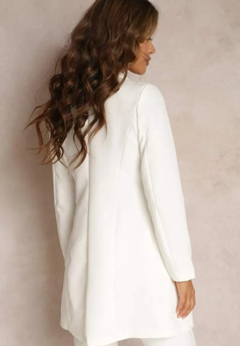 Biała Marynarka Taliowana Dwurzędowa Swal