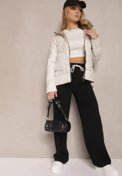 Biała Pikowana Kurtka Dwustronna z Kapturem Eravinea