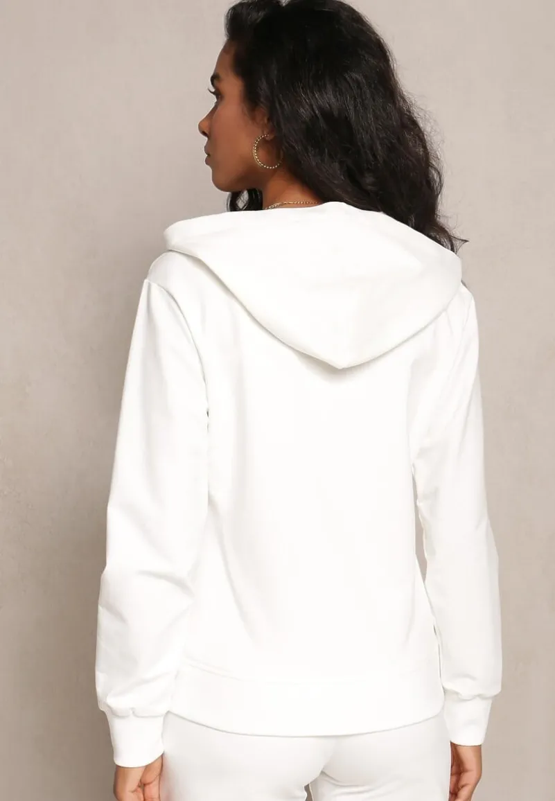 Biała Rozsuwana Bluza z Kapturem Lecua