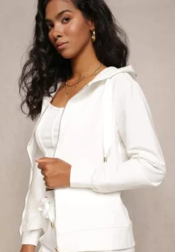 Biała Rozsuwana Bluza z Kapturem Lecua
