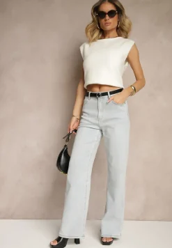 Biała Sweterkowa Kamizelka z Wełną Zenzeki