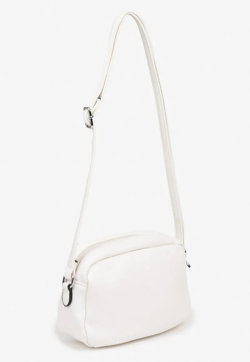 Biała Torebka Typu Listonoszka o Prostokątnym Kształcie Lirona