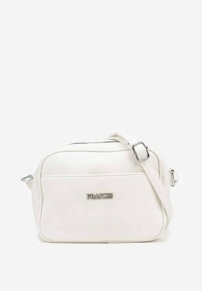 Biała Torebka w Stylu Listonoszki z Napisem Dolenna