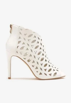 Białe Ażurowe Sandały Botki Vices na Szpilce Natessae