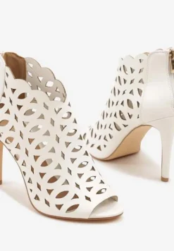 Białe Ażurowe Sandały Botki Vices na Szpilce Natessae