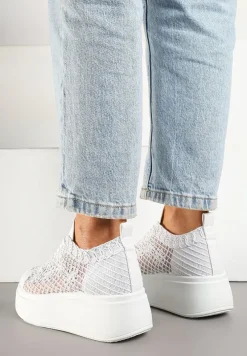 Białe Ażurowe Sneakersy Vices na Platformie Halvisa