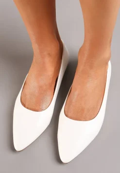 Białe Balerinki ze Szpiczastym Noskiem Kaerille
