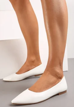 Białe Balerinki ze Szpiczastym Noskiem Kaerille