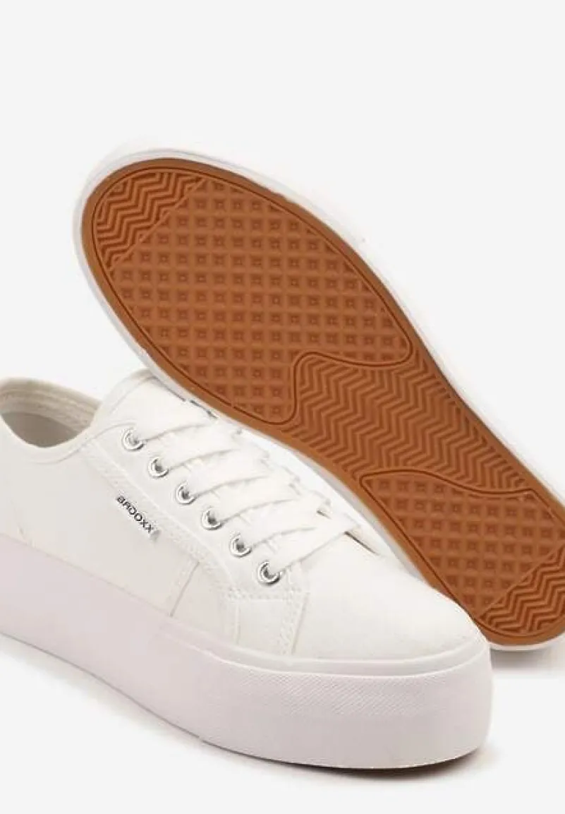 Białe Basicowe Trampki na Platformie Mailiselle