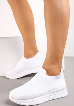 Białe Buty Sportowe na Grubej Podeszwie Reliva