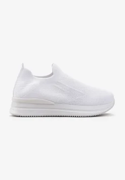 Białe Buty Sportowe na Grubej Podeszwie Reliva