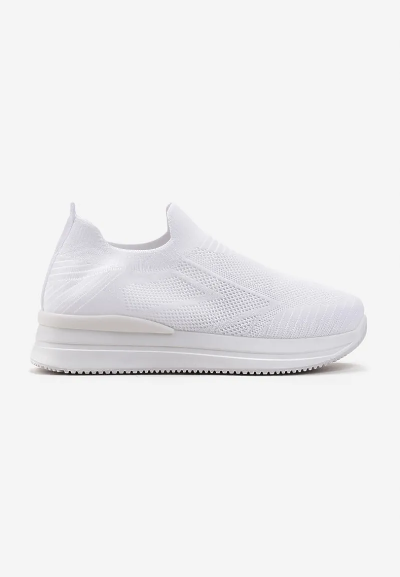 Białe Buty Sportowe na Grubej Podeszwie Reliva