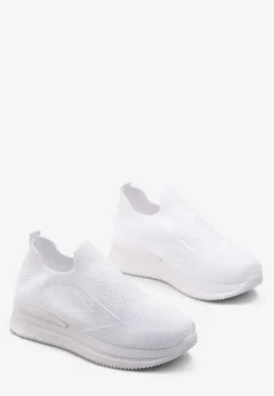 Białe Buty Sportowe na Grubej Podeszwie Reliva
