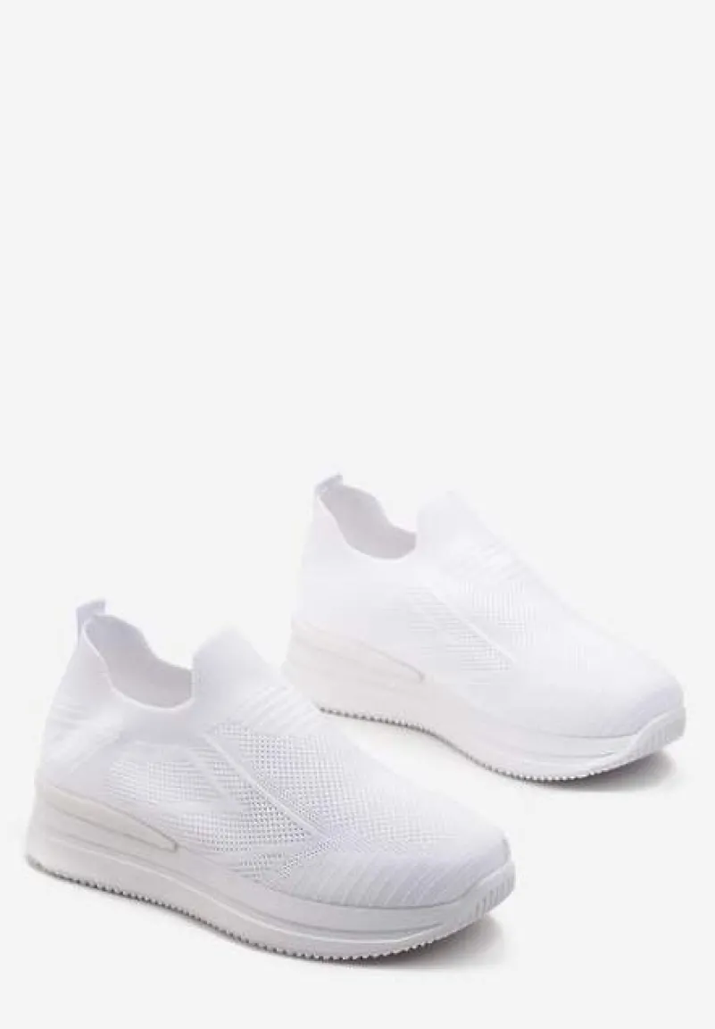 Białe Buty Sportowe na Grubej Podeszwie Reliva