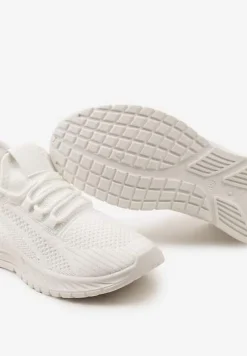 Białe Buty Sportowe na Platformie ze Sznurowaniem Adelmarie