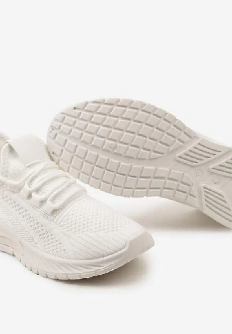 Białe Buty Sportowe na Platformie ze Sznurowaniem Adelmarie