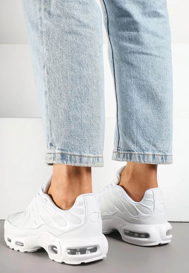 Białe Buty Sportowe Sneakersy z Geometrycznym Tłoczeniem Vulinea