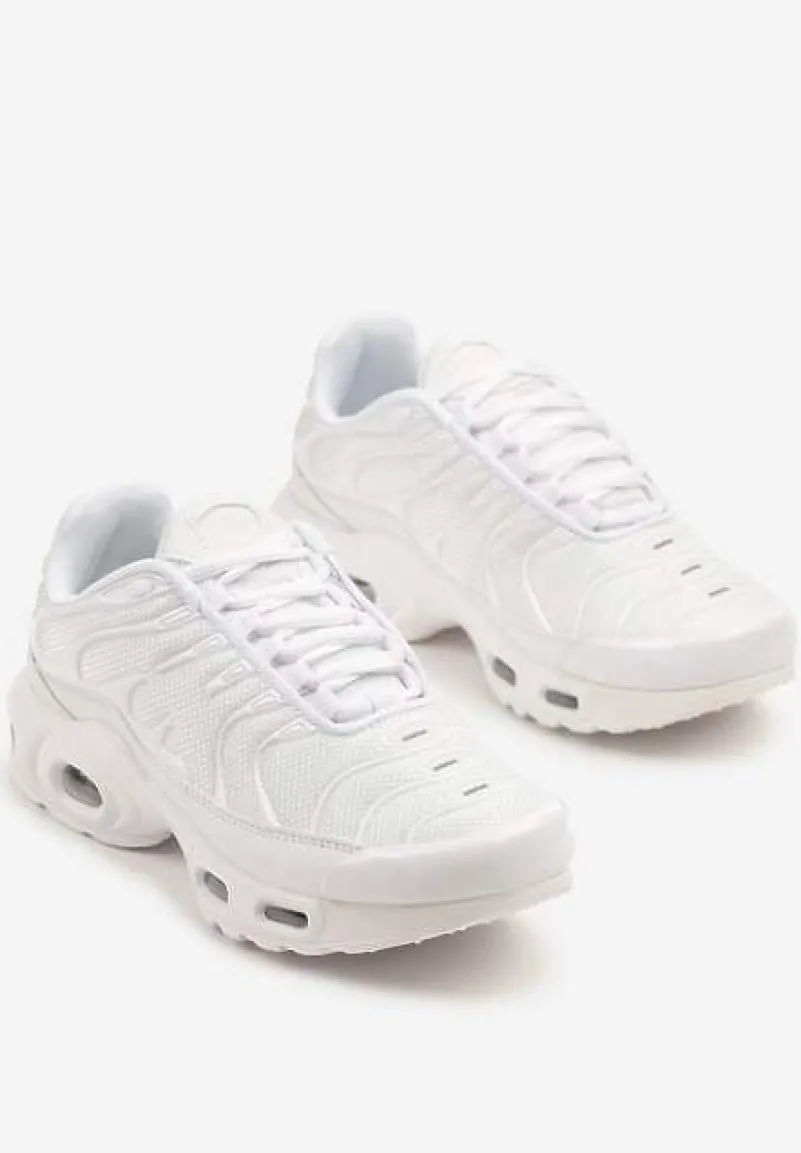 Białe Buty Sportowe Sneakersy z Geometrycznym Tłoczeniem Vulinea