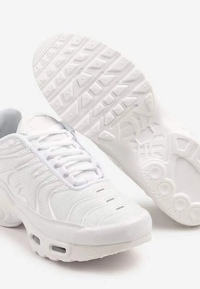 Białe Buty Sportowe Sneakersy z Geometrycznym Tłoczeniem Vulinea