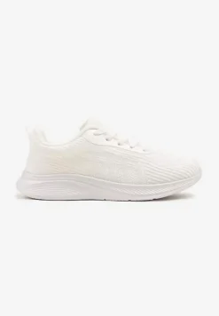 Białe Buty Sportowe Sneakersy z Tłoczonym Wzorem Amosira