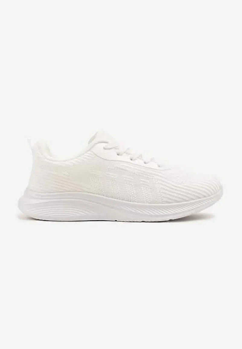 Białe Buty Sportowe Sneakersy z Tłoczonym Wzorem Amosira