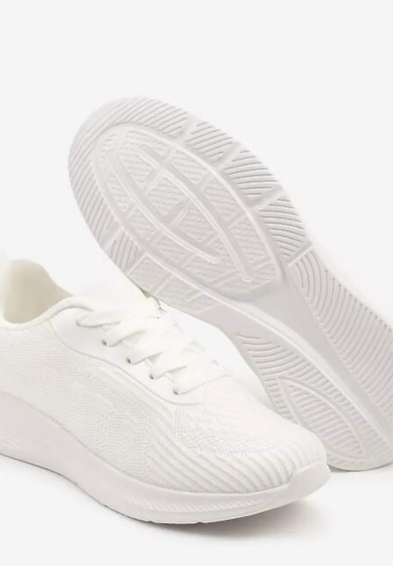 Białe Buty Sportowe Sneakersy z Tłoczonym Wzorem Amosira