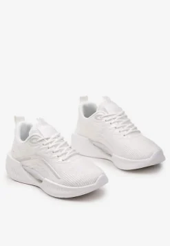 Białe Buty Sportowe z Siateczki z Ozdobną Wstawką na Podeszwie Yllaria