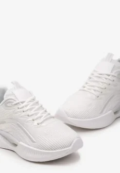 Białe Buty Sportowe z Siateczki z Ozdobną Wstawką na Podeszwie Yllaria